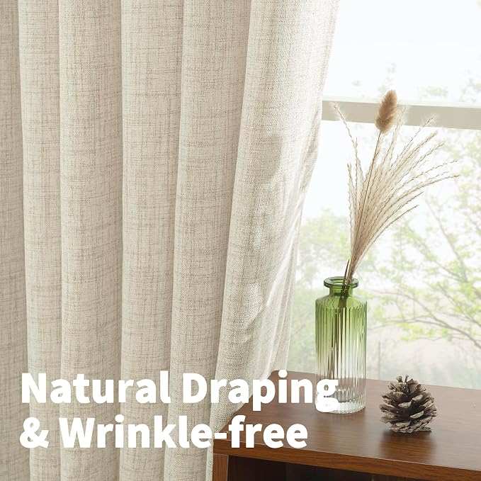 YoungsTex Linen Semi Sheer Curtains 84 Inch Length - Image 5