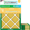 Filterbuy 20x24x1 Air Filter MERV 11 (MPR 1200) Allergen Defense Replacement (4-Pack), Electrostatic Pleated HVAC AC Furnace Filters, Made in USA (Actual Size: 19.38 x 23.38 x 0.75)
