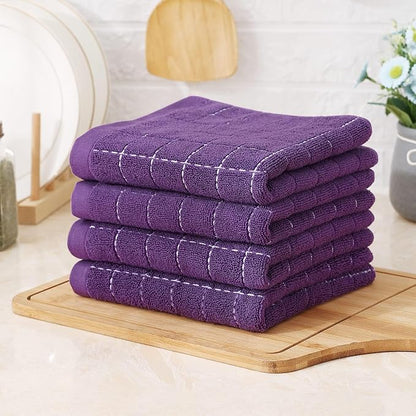 Homaxy 100% Cotton Terry Kitchen Towels, Checkered Designed, Soft and Super - Image 8