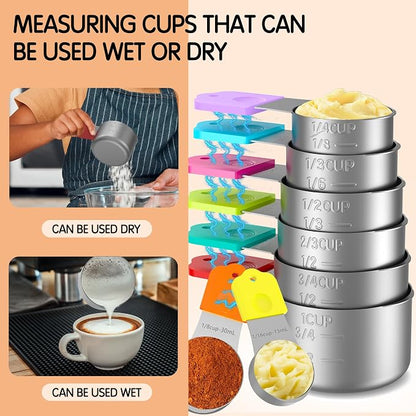 Magnetic Measuring Cups, 8 Stainless Steel Nesting Measuring Cup Set - Image 3