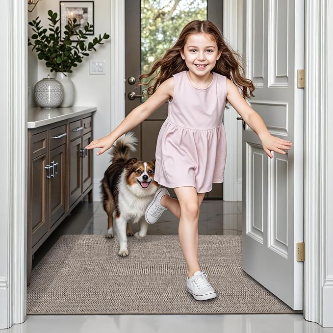 LUMI Ultra Thin Door Mat for Entryway, Low Profile Non Slip Rubber Backing - Image 5