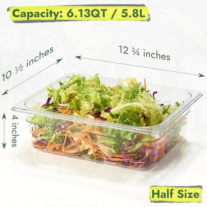 CURTA 4-Pack 1/2 Size 4" Deep NSF Polycarbonate Food Pans - Image 2