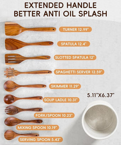 Nucookery Wooden Cooking Utensils Set - Image 4