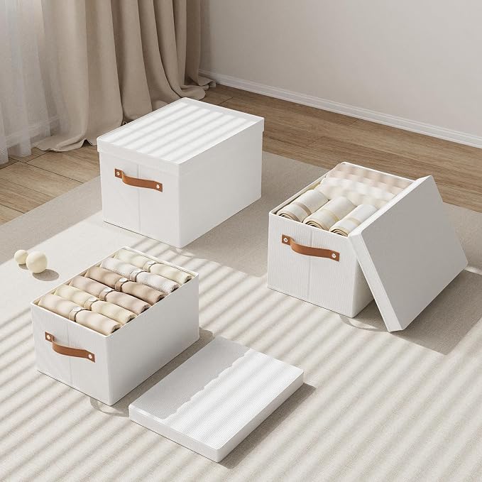 Fabric Storage Bins, 7.1 x 9.1 x 13 Inch Clothes Boxes - Image 7
