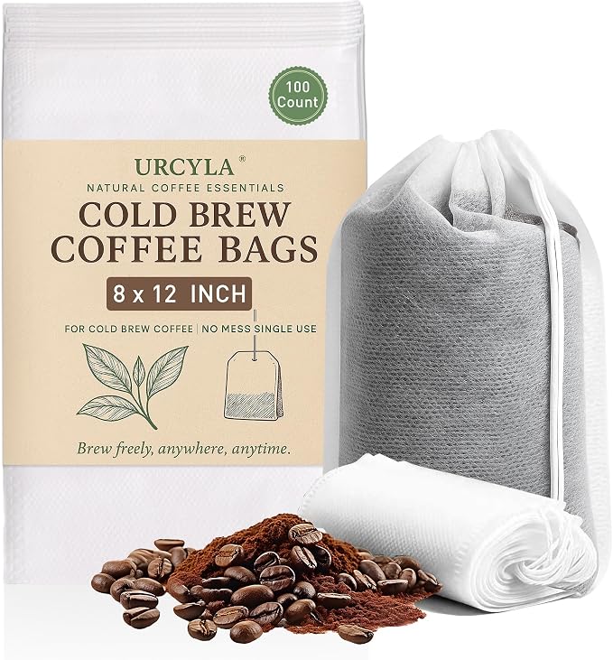 Cold Brew Bags, 8 * 12 Inch Fine Mesh Drawstring Pouches, Fits Mason Jars & by URCYLA