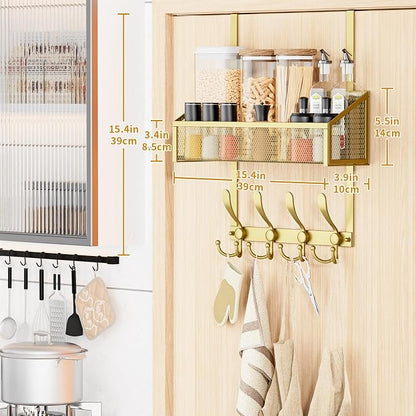 Over The Door Hooks Organizer, Coat Rack Over The Door Storage Hanger Towel Rack - Image 8