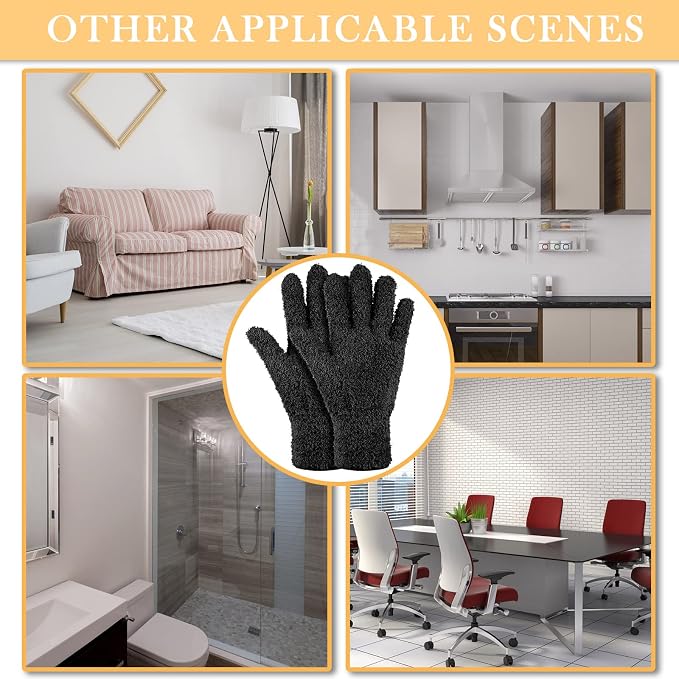 Bencailor 6 Pairs Microfiber Dusting Gloves, Dusting Cleaning Gloves Microfiber - Image 7