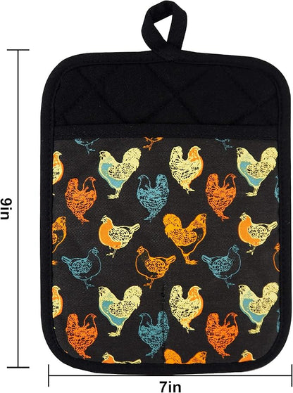 Pot Holders Set of 2 Heat Resistant 480 ℉Non Slip Clear Silicone Printed - Image 2