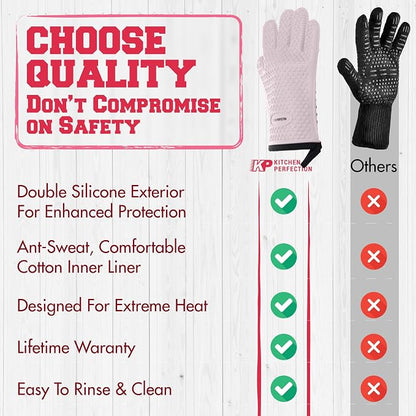 KITCHEN PERFECTION XL Silicone Smoker Oven Gloves - Image 8