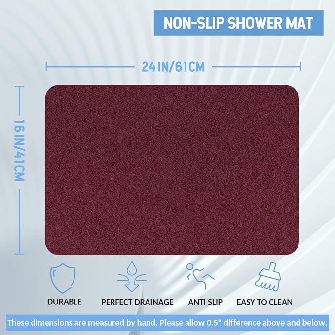 Non-Slip Bathtub Mat, Anti Slip Shower Mat, Fast Drying Bathtub Mats, Foot - Image 2