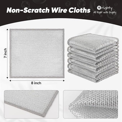 Orighty 24 Pcs Multipurpose Wire Dishwashing Rag, Non-Scratch Wire Dish - Image 2