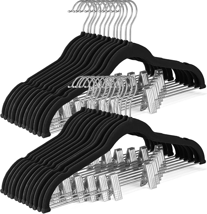 HOUSE DAY Velvet Skirt Hangers 36 Pack, Space Saving Slim Shorts Hanger by HOUSEDAY