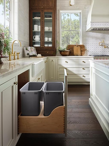 Rev-A-Shelf Pullout Trash Cans for Kitchen Cabinet, Dual 50 Qt Bins - Image 8