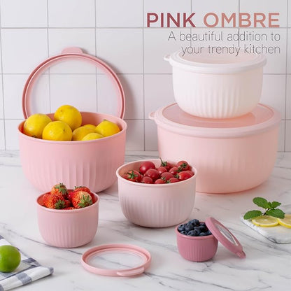 COOK WITH COLOR Prep Bowls with Lids- Wide and Deep Nesting Plastic Small - Image 7