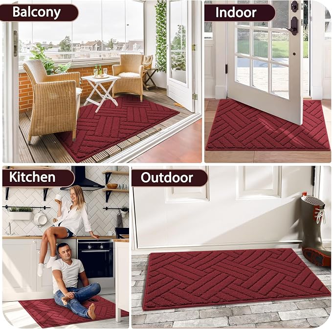 Door Mat Indoor Doormat, Entryway Rug Door Mats Non-Slip Rubber Backing - Image 7