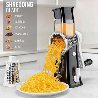 Zulay Kitchen Rotary Cheese Grater 5 Blade Cheese Shredder - Image 3