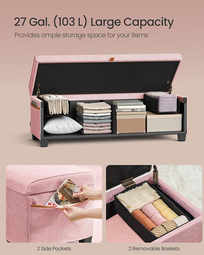 SONGMICS Storage Ottoman Bench, Storage Chest, 15.7 x 43.3 x 15.7 Inches - Image 5
