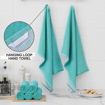 Homaxy Premium Kitchen Towels, Large Cotton Kitchen Hand Towels, Flat and Terry - Image 3