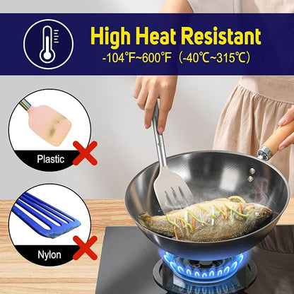 HOTEC Silicone Spatula Set of 2 Heat-Resistant 600°F & BPA-Free Kitchen - Image 5