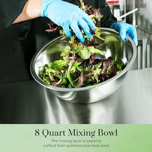 OCS Parts 8 Quart Mixing Bowls | Set of 2 | 13.25-Inch Stainless Steel - Image 8