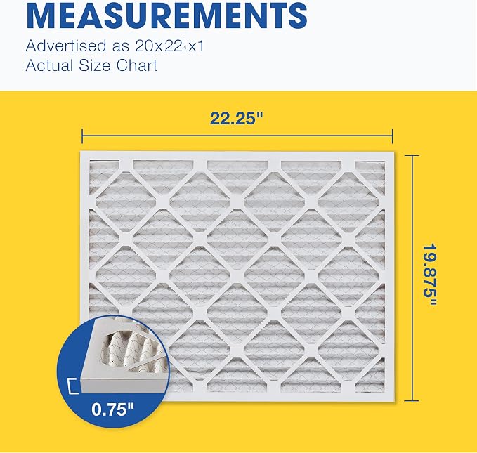Aerostar 20x22 1/4x1 MERV 11 Pleated Air Filter, AC Furnace Air Filter - Image 2