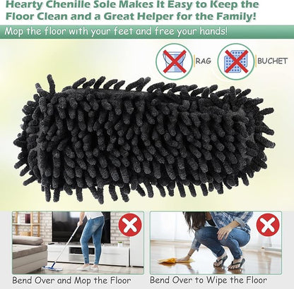 Microfiber Floor Mop Slippers House Dust Cleaning Tool Detachable Washable Shoes - Image 3