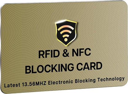 SaiTech IT RFID Cards One Card Protects Entire Wallet Purse for Men & Women, Contactless Bank Debit Credit Card ProteRFID Goldenctor ID ATM Guard Card – Golden (50 PCs Bulk RFID Card Golden)