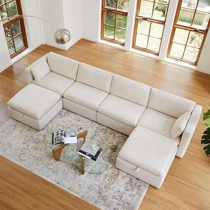 CHITA Oversized Modular Sectional Fabric Sofa Set, FSC Certified Extra Large U by CHITALIVING