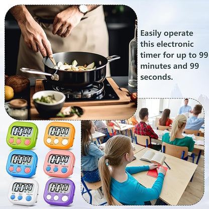 4 Pack White Digital Kitchen Timer Magnetic Digital Timer - Image 6