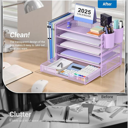 OPNICE Desk Organizer, 5-Tier Paper File Organizer - Image 4