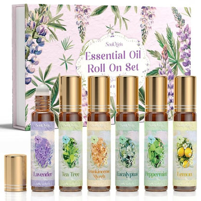 Essential Oil Roll On Set, Natural Aromatherapy Oils by SoulOrigin