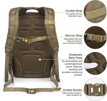 Mardingtop 40L Tactical Backpack for Men,Molle Military Backpack for Hiking,Travel,Camping, Hunting