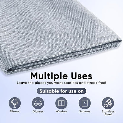 HOMEXCEL Microfiber Glass Cleaning Cloths 6 PK, Lint Free Streak Free, Reusable - Image 4
