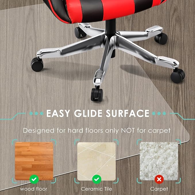 Vicwe Office Chair Mat for Hardwood Floor, Computer Chair Mat for Hardwood - Image 4