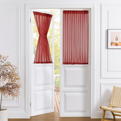 Tollpiz Sheer Door Curtains Closet Linen Textured Curtain Sheers Doorway Light by Tollpiz