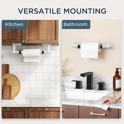 FORIOUS Paper Towel Holder Under Cabinet, Single Hand Operable - Image 7
