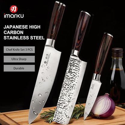 imarku 3 Pieces Knife set, Japanese HC Stainless Steel Kitchen Knife Set - Image 6