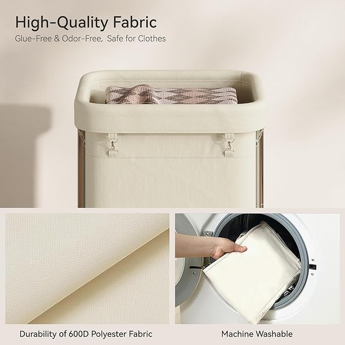 Laundry Basket with Wheels 150L/40Gal, Rolling Laundry Hamper with Steel Fram and Removable Washing Bag,Laundry Sorter Cart for Laundry Room,Hotel,Dorm,