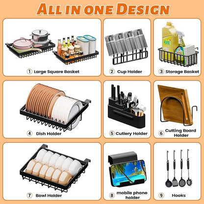 Over The Sink Dish Drying Rack 27-40L x 12W x 32.5-37H Snap-On Design 2 Tier - Image 2