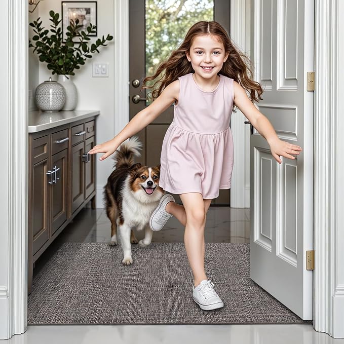LUMI Ultra Thin Door Mat for Entryway, Low Profile Non Slip Rubber Backing - Image 4