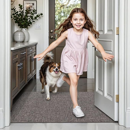 LUMI Ultra Thin Door Mat for Entryway, Low Profile Non Slip Rubber Backing - Image 4