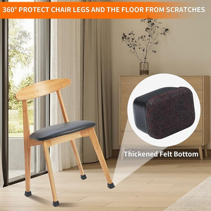 Ezprotekt 8 Pcs Rectangle Black Felt Chair Leg Floor Protectors - Image 5