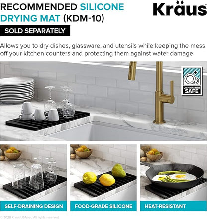 Kraus Kitchen Sinks Undermount - 33 Inch Stainless Steel Kitchen Sink, 60/40 Double Bowl, 16 Gauge, Model KHU103-33