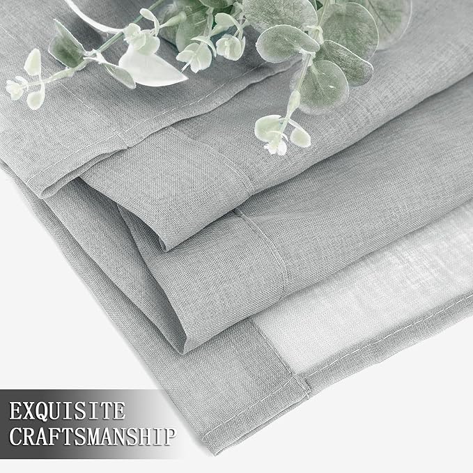 Tollpiz Short Sheer Curtain Linen Textured Living Room Curtains Sheer Light - Image 7