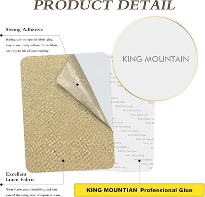 KING MOUNTAIN Coarse Linen Repair Patches, Self-Adhesive Linen Fabric Patches - Image 2