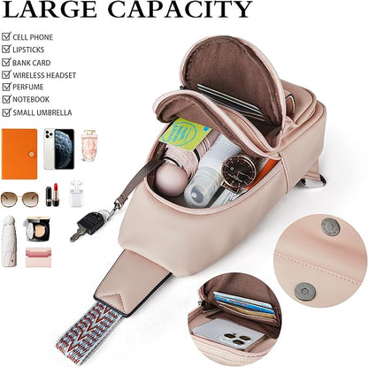 Sling Bag Crossbody Bags for Women Small Cross Body Bag Fanny Packs Chest Sling Purse for Daily Travel Leisure Sport