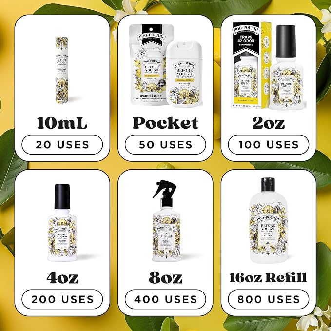 Poo-Pourri Before-You-Go Toilet Spray, Original Citrus, 2 Fl Oz, Bathroom Odor - Image 9