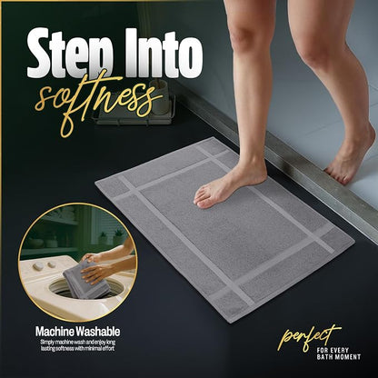 Pearl Linens Pack of 6 100% Cotton Bath Mat 20x30 inches, Soft & Absorbent - Image 8