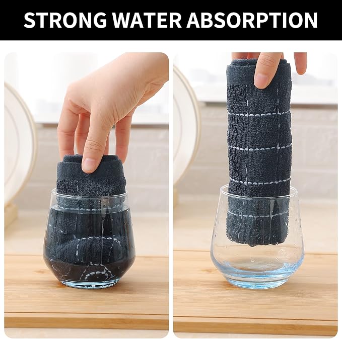 Homaxy 100% Cotton Terry Kitchen Dish Cloths, Ultra Soft and Absorbent Dish - Image 3