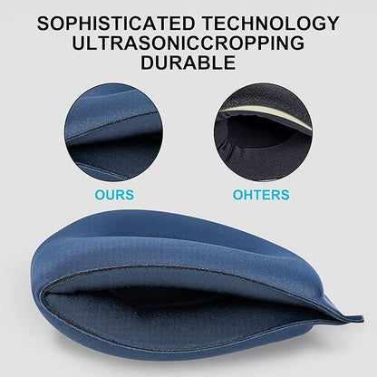 ALASKA BEAR 100% Blackout Sleep Mask Most Comfortable Contoured Eye Cups and Nose Covering for Women Men, 3D Pillowy Soft Light Blocking Eye Mask 0 Pressure on Eyelids & Eyelashes, Earplugs Set, Blue